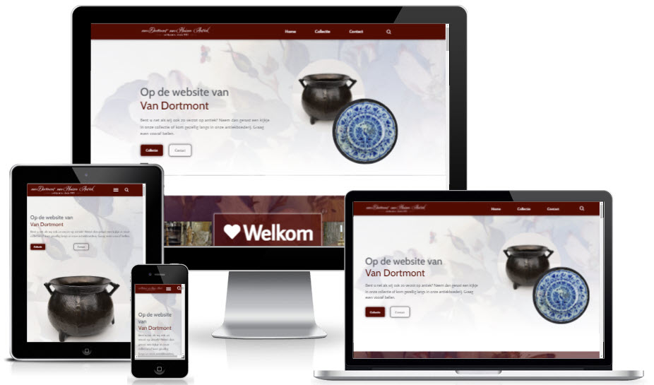 Van Dortmont Antiek website laten maken Aslan Webtech