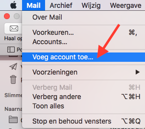 E-mail instellen op Mac Mail stap 1