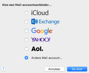 E-mail instellen op Mac Mail stap 2