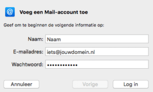 E-mail instellen op Mac Mail stap 3