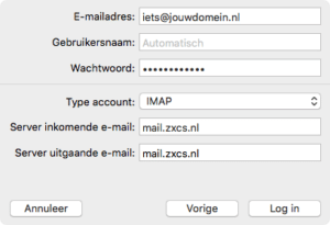 E-mail instellen op Mac Mail stap 4