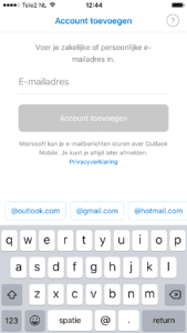 Outlook e-mail instellen op telefoon