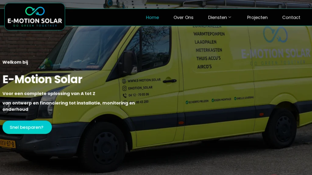 2026 Aslan Webtech website laten maken voor E-Motion Solar