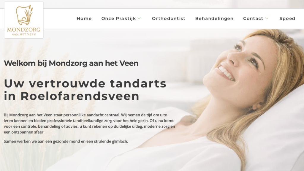 Website laten maken door Aslan Webtech Mondzorg aan het Veen WEBP