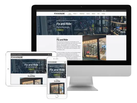 3 schermen voorbeeld maatwerk oplossing website Fix and Ride