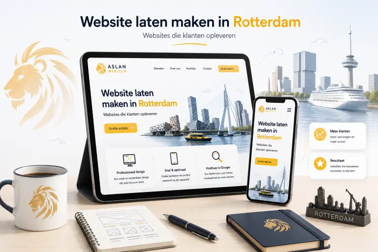 Screen met waarom kiezen ondernemers voor Aslan Webtech