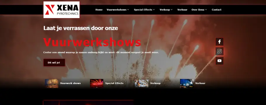 Website voorbeeld vuurwerk bedrijf