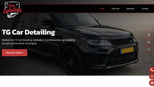 voorbeeld website Car detailing bedrijf