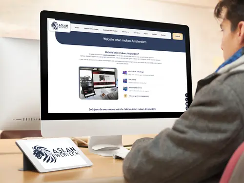 website laten maken Amsterdam voorbeeld op desktop en tablet