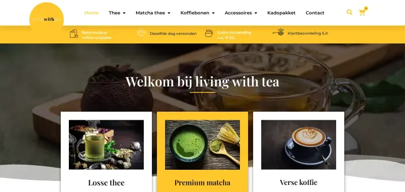 voorbeeld van thee webshop