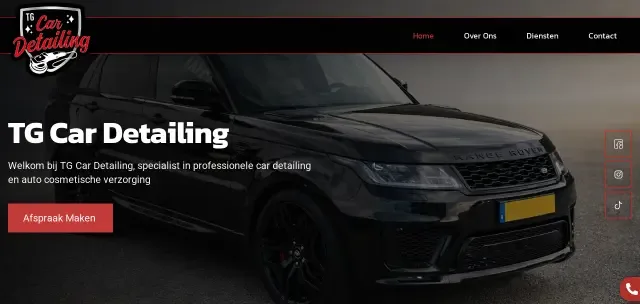 voorbeeld website Car detailing bedrijf