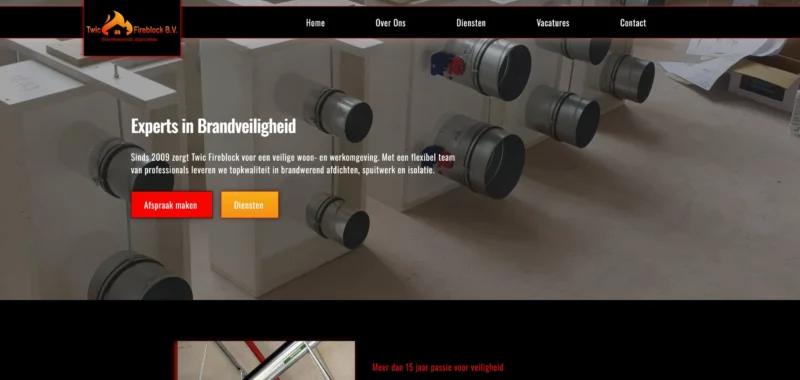 website voorbeeld brandpreventie bedrijf