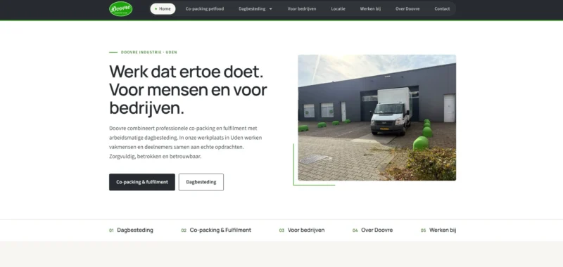 website voorbeeld dagbesteding en co-packing