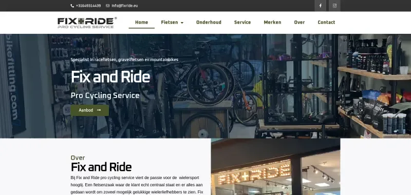 website voorbeeld fietsenwinkel