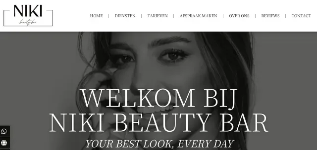 website voorbeeld schoonheidsspecialiste