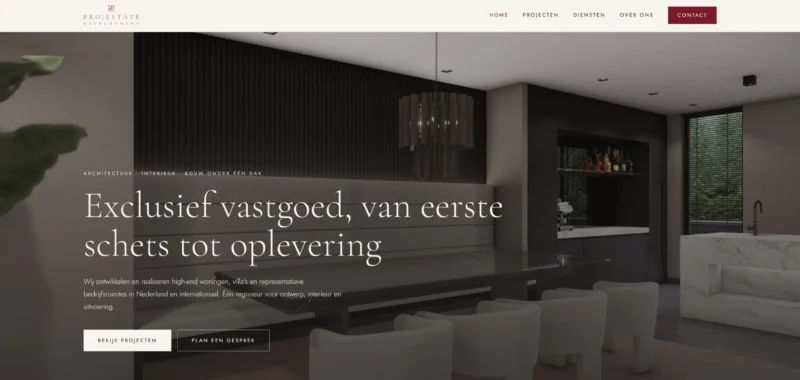 website voorbeeld vastgoedontwikkelaar